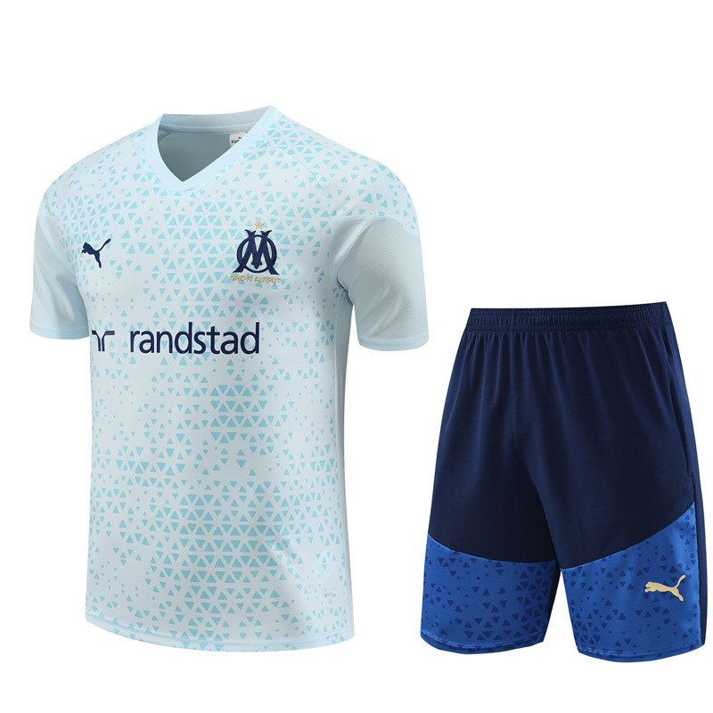 AAA Quality Marseilles 23/24 Light Blue Training Kit Jerseys
